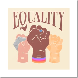 equality ( diverse raised clenched fists ) Posters and Art